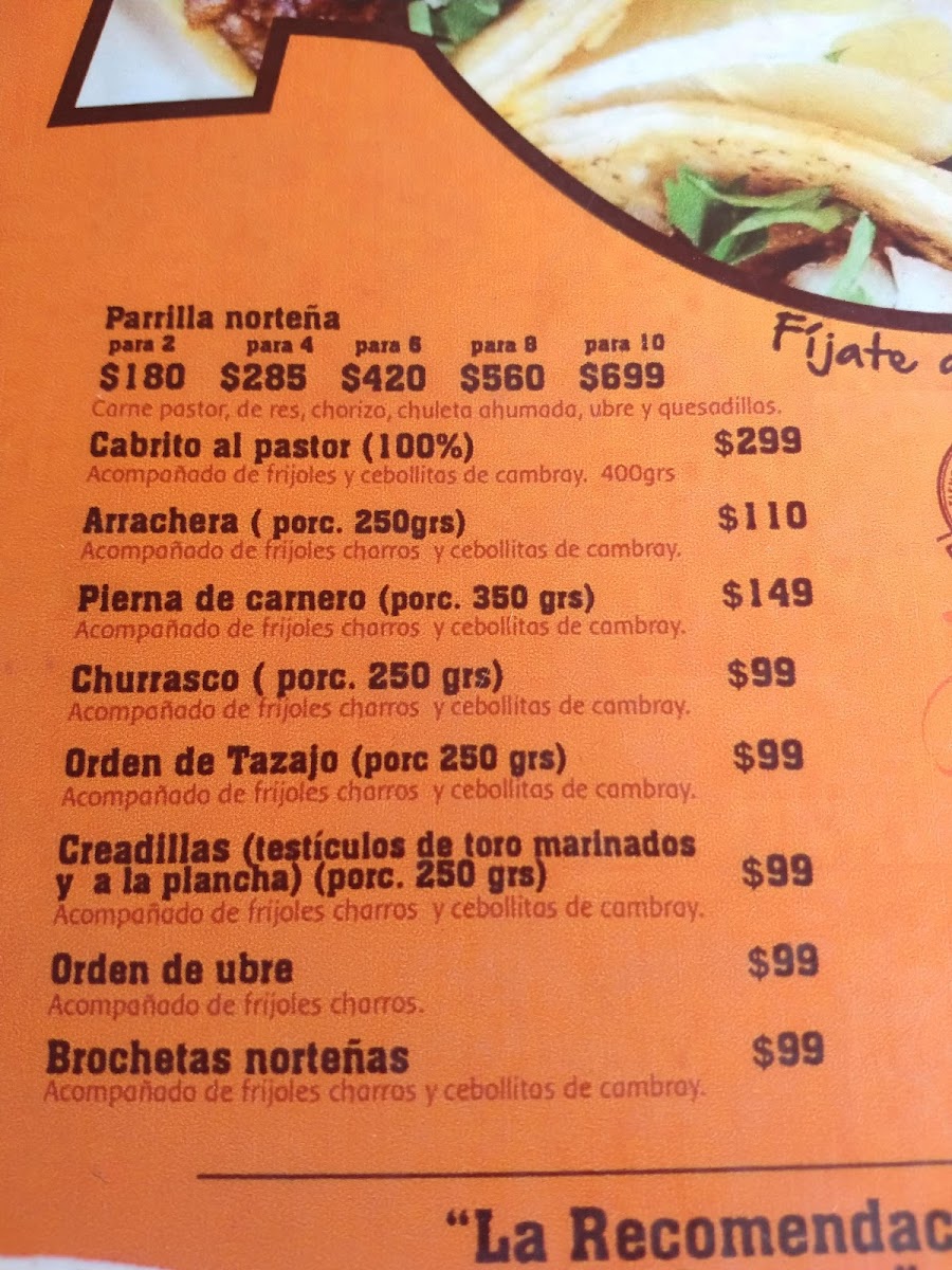 El Fogón Norteño Suc. Centro Menu - Image 4
